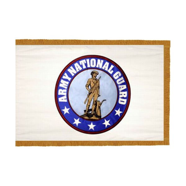 Army national guard with fringe - 3'x5' - for indoor use