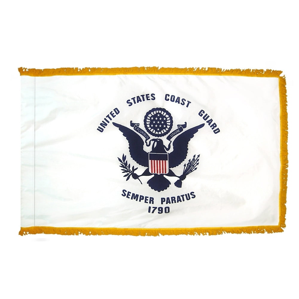 Coast Guard Flag with Fringe - For Indoor Use