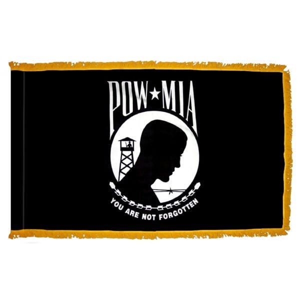 Pow/mia flag with fringe - for indoor use