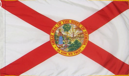 Florida - State Flag with Pole Sleeve - For Indoor Use
