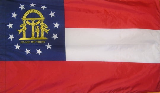 Georgia - State Flag with Pole Sleeve - For Indoor Use
