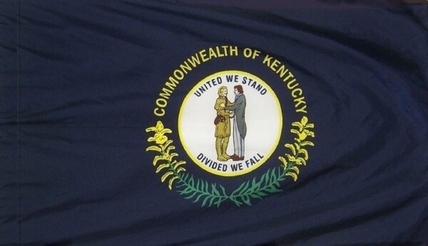 Kentucky - state flag with pole sleeve - for indoor use
