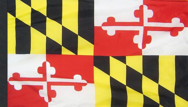 Maryland - state flag with pole sleeve - for indoor use