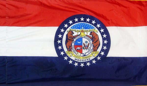 Missouri - state flag with pole sleeve - for indoor use