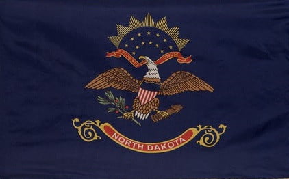 North dakota - state flag with pole sleeve - for indoor use