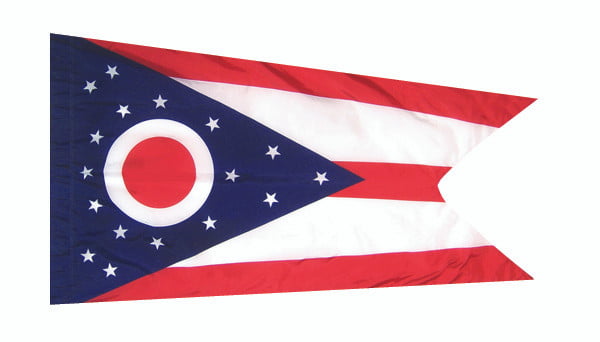 Ohio - state flag with pole sleeve - for indoor use