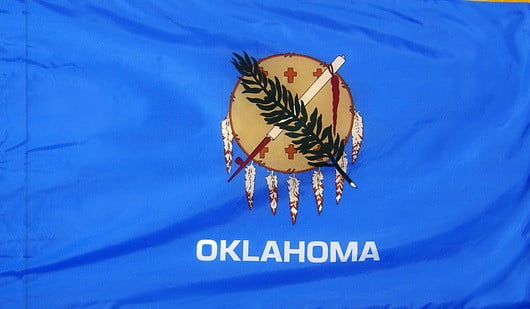 Oklahoma - state flag with pole sleeve - for indoor use