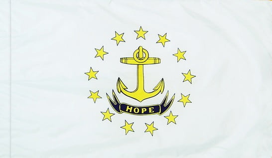 Rhode island - state flag with pole sleeve - for indoor use