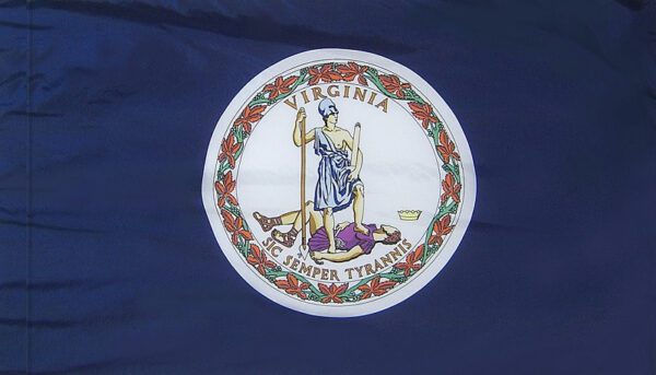 Virginia - state flag with pole sleeve - for indoor use