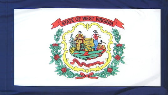 West Virginia - State Flag with Pole Sleeve - For Indoor Use
