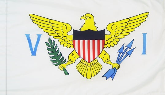 U. S. Virgin islands - territory flag with pole sleeve - for indoor use