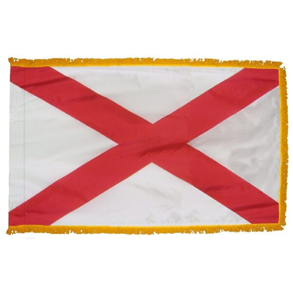 Alabama - state flag with fringe - for indoor use