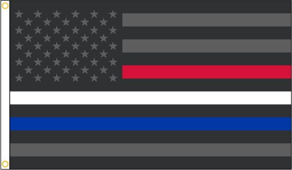 Thin red white blue line american flag - 3'x5' - for outdoor use