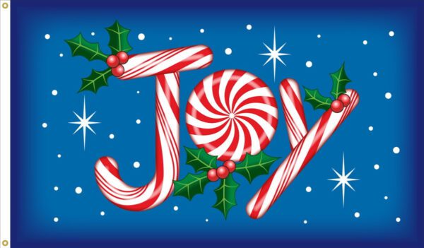 "joy"  holiday-themed flag - 3'x5' - for outdoor use