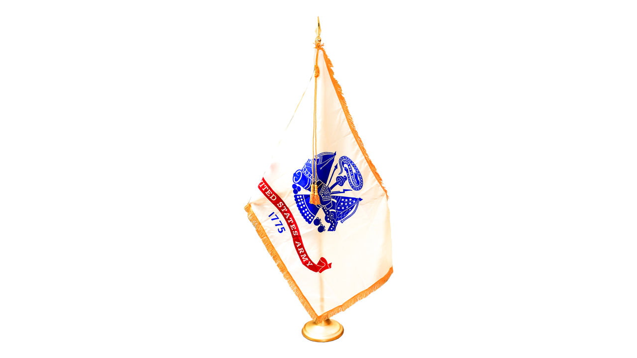 Military Flag Set - Gold Adjustable Aluminum Flagpole